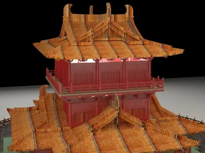 Chinese ancient house  3D model 27