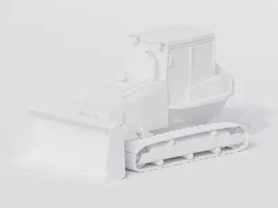 Low Poly Buldozer bulldozer Low-poly 3D model