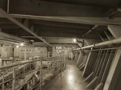 Vessel engine compartment Low-poly 3D model