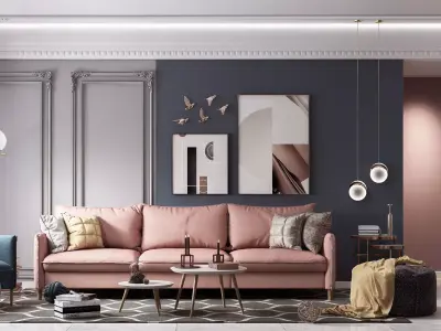 Parisian interior scene 3D model