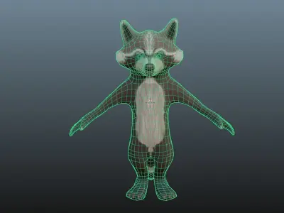 Raccoon Low-poly 3D model