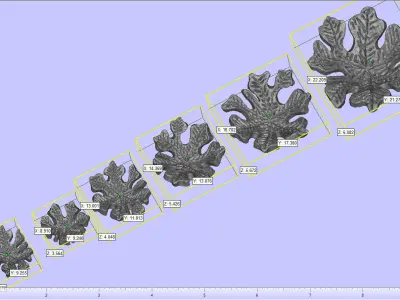 ginkgo leaf texture pendant 3D print model