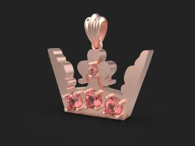 3d printing crown necklace pendant printable 3dmodel 3dm stl  3D print model