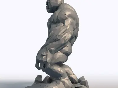 Pumpkin Head Bodybuilder Halloween Fitness Sculpture 3D print model