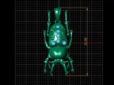 SCARAB BEETLE INSECT PENDANT 3D PRINTABLE MODLE  3D print model