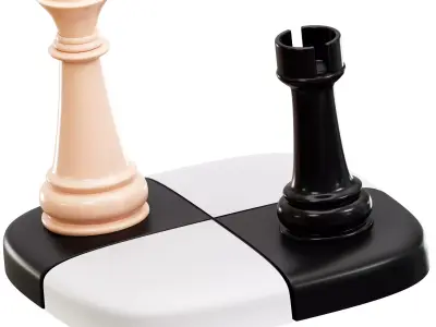 Chess 3D Icon Low-poly 3D model