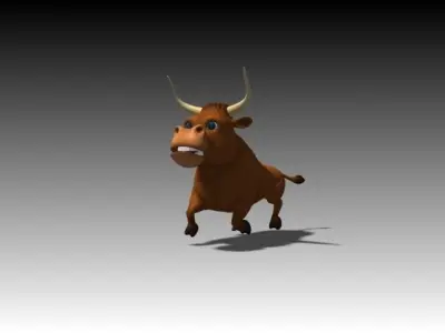 Cartoon Bull Low-poly 3D model