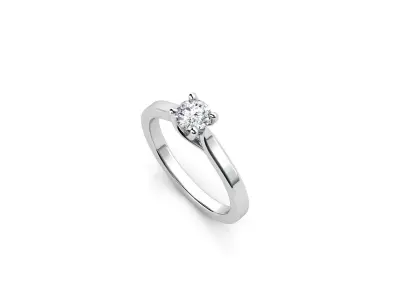 ZDR065 solitaire diamond engagement ring 3D print model