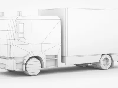 Generic European Ambulance truck Low-poly 3D model