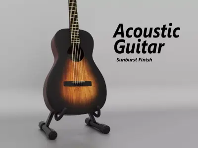 Acoustic guitar Free 3D model