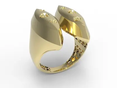 Lightweight Fusion Ring  Ready for Casting TR06 3D print model