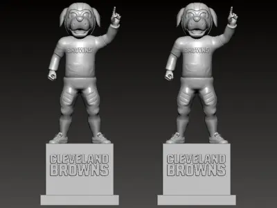 NFL - CLEVELAND BROWNS FOOTBALL MASCOT STATUE - 3D PRINT 3D print model