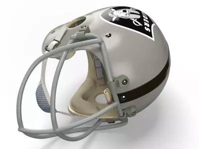 Riddell Raiders Football Helmet Silver 3D model