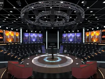 Virtual TV Studio Entertainment Set 3 3D model