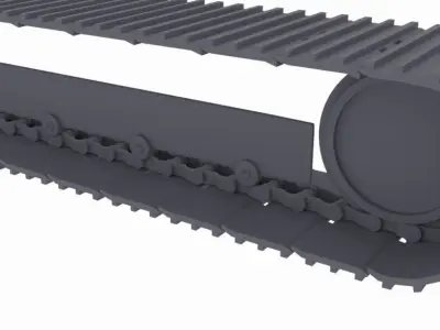 excavator tracks Low-poly 3D model