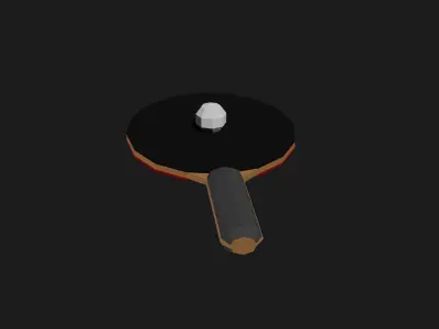 Lowpoly Table Tennis Paddle Low-poly 3D model