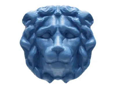 3D printable Lion Head abstract and detailed version 3D print model