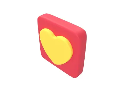 Twitter Heart Decoration v1 004 Low-poly 3D model