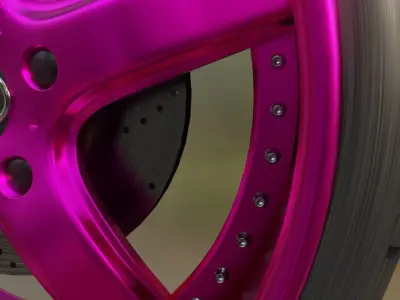 VeilSide TOYOTA Pink Metal Wheels  Low-poly 3D model