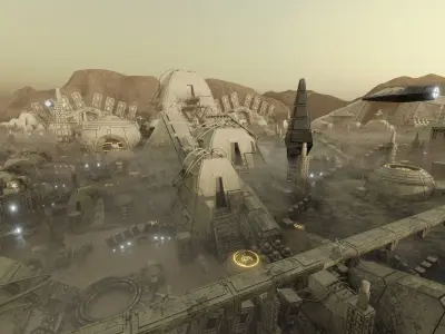 Sci-fi Dusty City 3D model