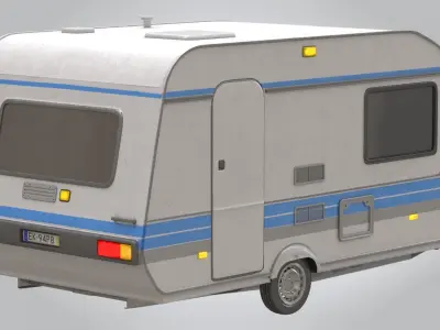 Camper Hobby Low-poly 3D model