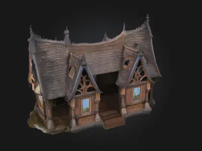 Gothic Cottage  A Cozy Dwelling with a Dark Enchanted Soul 3D model