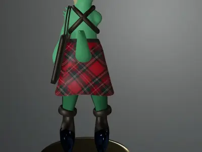 Lizard punk rock  3D model