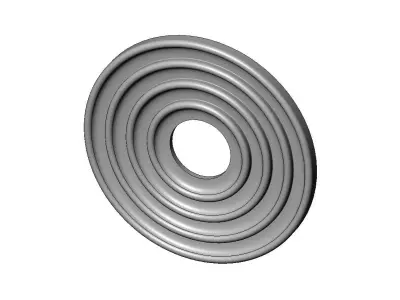 Stepped rounded loops modern ceiling rosette and wall art 3D print model