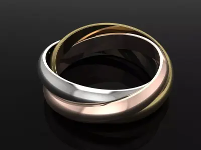 Trinity Ohrringe Ring Brand Jewelry Gold 3D print model