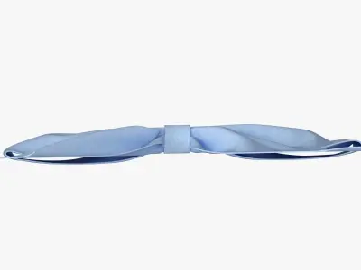 Small ribbon decoration blue fabric 3D model