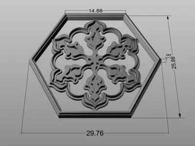 hexagon motif 3D print model
