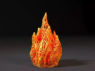 Flame fire Voronoi 3D print model