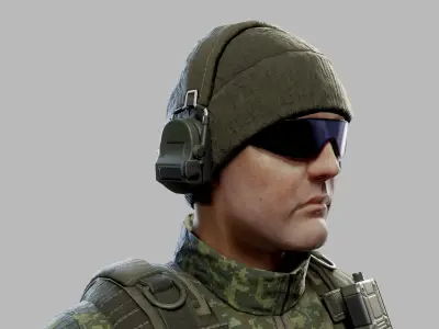 US Modern Engineer Soldier Low-poly 3D model