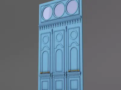 Classic Old Door 001 3D model