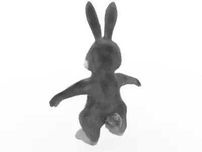 Animated Cartoon Rabbit Low-poly 3D model