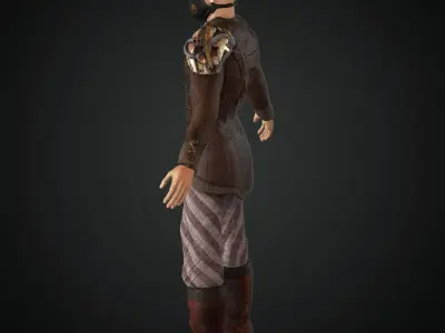  Steampunk rigged character Low-poly 3D model