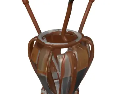 Rusty Metal Industrial Vase Prop Low-poly 3D model