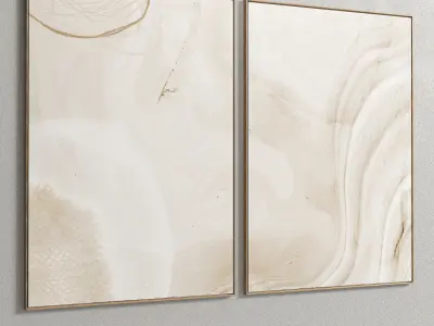 Plaster Two Photo Frame E-34 Low-poly 3D model