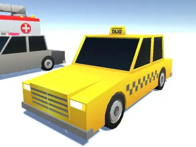 Low Poly City Cars Package - Gradiant Texture Style Low-poly 3D model