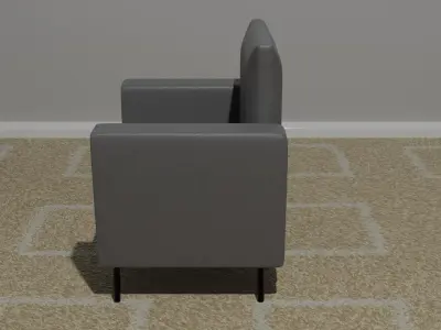 Grey modern armchair Free 3D model