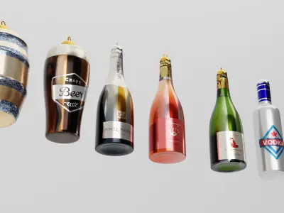 Christmas Alco-set 3D model 3D model