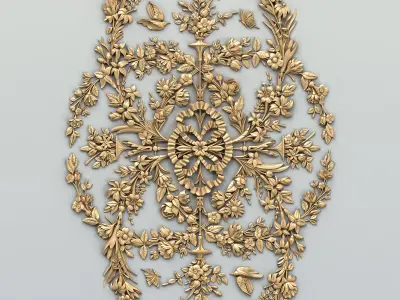Carved decor central 034 3D model