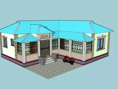 3 bedroom house design 3bhk house  Low-poly 3D model