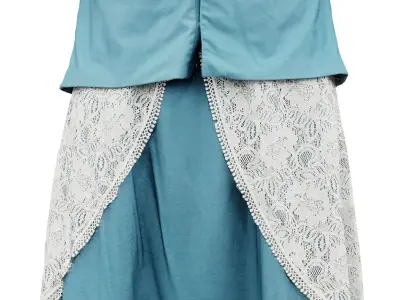 Lace Decorated Dress Low-poly 3D model