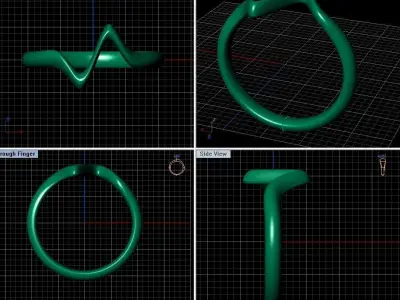 engagement  wedding ring for free heart beat style  Free 3D print model