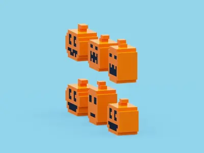 Halloween Pumpkin Low-poly 3D model