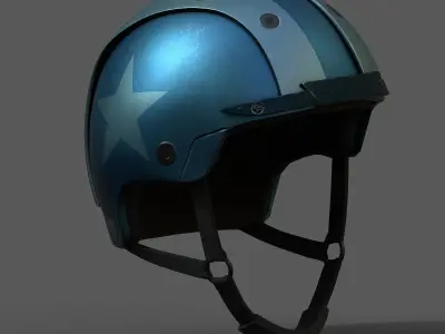 Helmet sport scifi bike coloring model fantasy human Hat  Low-poly 3D model