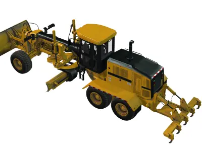 Motor Grader Low-poly 3D model