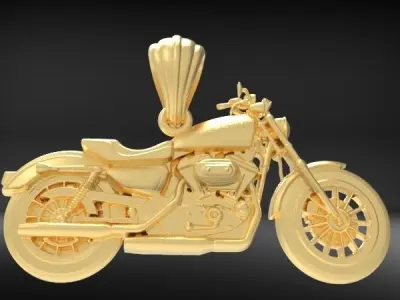 classic motorcycle pendant Necklace Pendant Charm Jewelry 3D print model