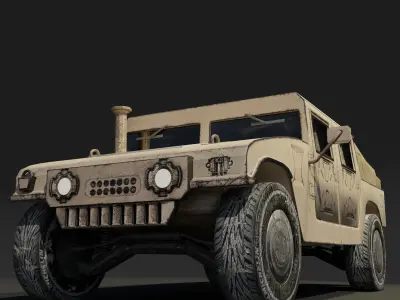 ARMY CAR Low-poly 3D model